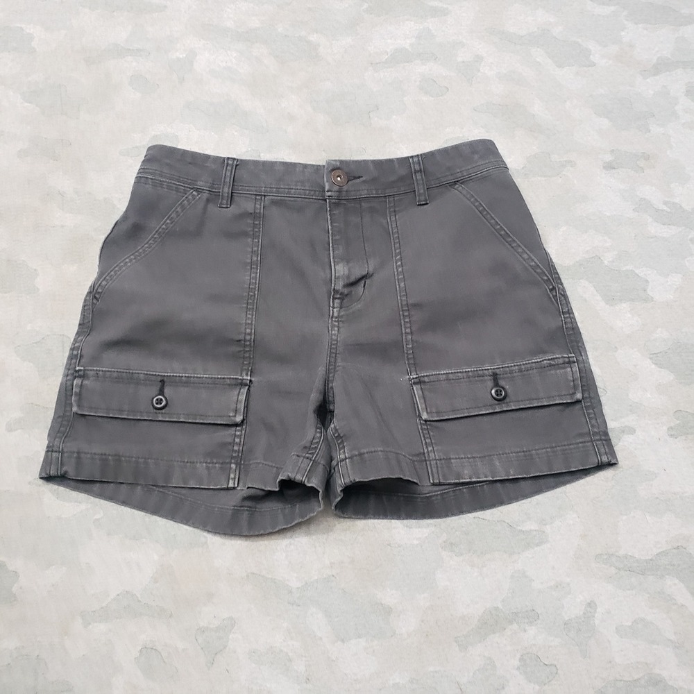 REI Co-op Cargo Shorts Womens 8 Gray Utility Hiking Outdoor Stretch Canvas